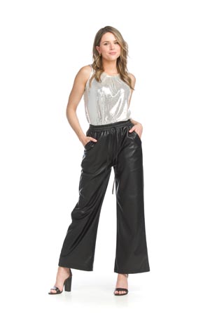 PP-15802 - Faux Leather Wide Leg Pants - Colors: As Shown - Available Sizes:XS-XXL - Catalog Page:53 
